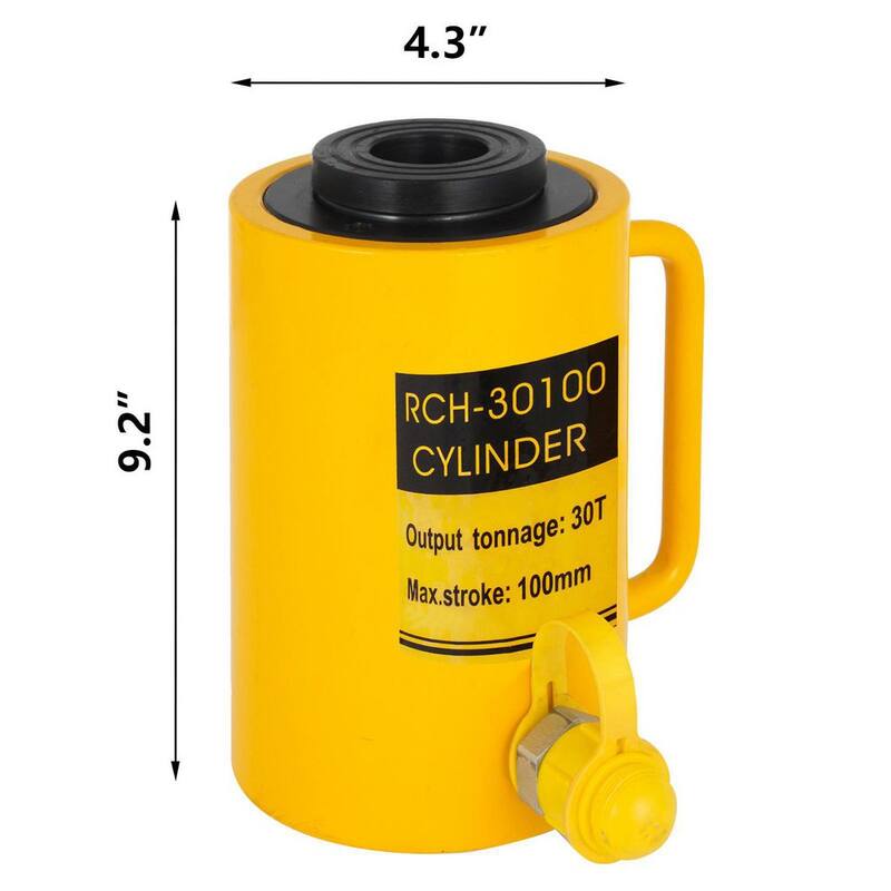 VEVOR 30-Ton Hydraulic Cylinder Jack 100 mm Solid Ram Hydraulic Cylinder Portable Stroke Single Acting Lifting Jack Ram - QJD30T100MMKXYY01V0