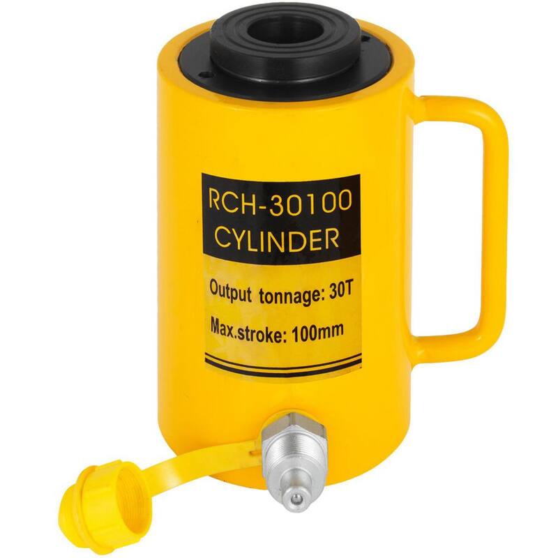 VEVOR 30-Ton Hydraulic Cylinder Jack 100 mm Solid Ram Hydraulic Cylinder Portable Stroke Single Acting Lifting Jack Ram - QJD30T100MMKXYY01V0