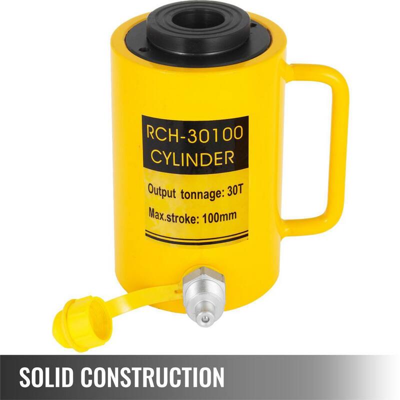 VEVOR 30-Ton Hydraulic Cylinder Jack 100 mm Solid Ram Hydraulic Cylinder Portable Stroke Single Acting Lifting Jack Ram - QJD30T100MMKXYY01V0