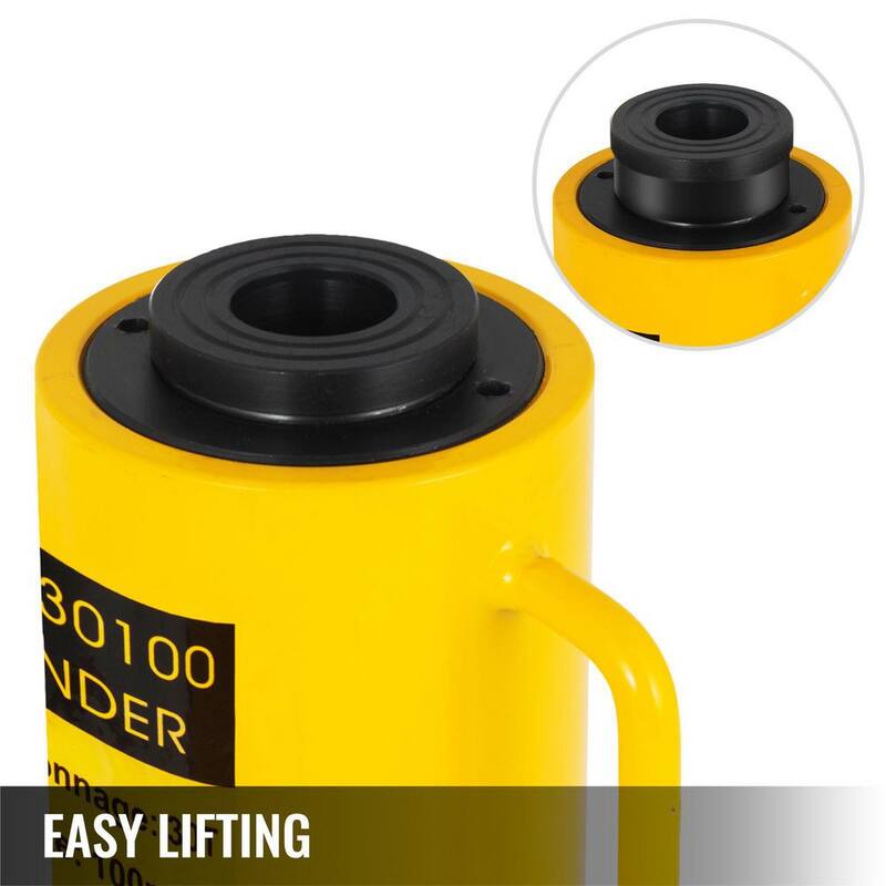 VEVOR 30-Ton Hydraulic Cylinder Jack 100 mm Solid Ram Hydraulic Cylinder Portable Stroke Single Acting Lifting Jack Ram - QJD30T100MMKXYY01V0