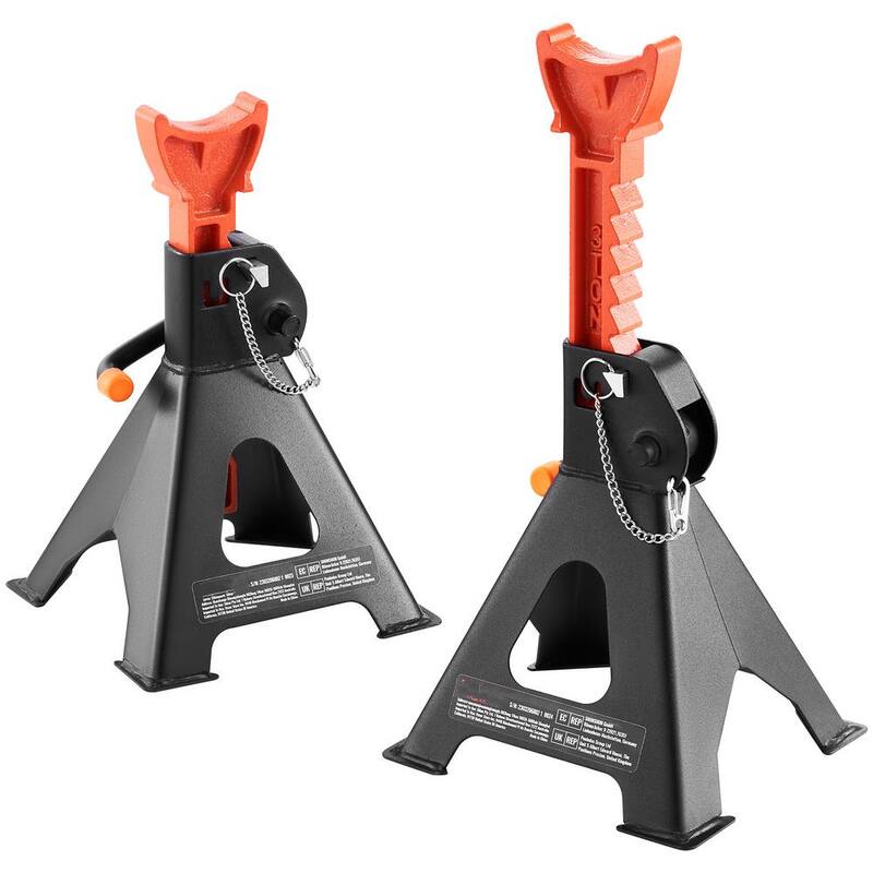VEVOR Jack Stands, 3-Ton (6,000 lbs.) Capacity Car Jack Stands Double Locking, 10.8-16.3 in. Adjustable Height for lifting SUV - QJDZJD232VS4UUUBUV0-0802
