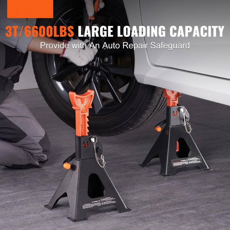 VEVOR Jack Stands, 3-Ton (6,000 lbs.) Capacity Car Jack Stands Double Locking, 10.8-16.3 in. Adjustable Height for lifting SUV - QJDZJD232VS4UUUBUV0-0802