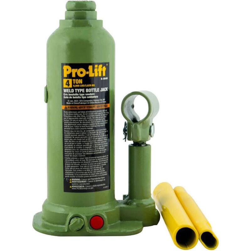 Pro-Lift 4-Ton Capacity Welded Bottle Jack with Side Pump - B-004W