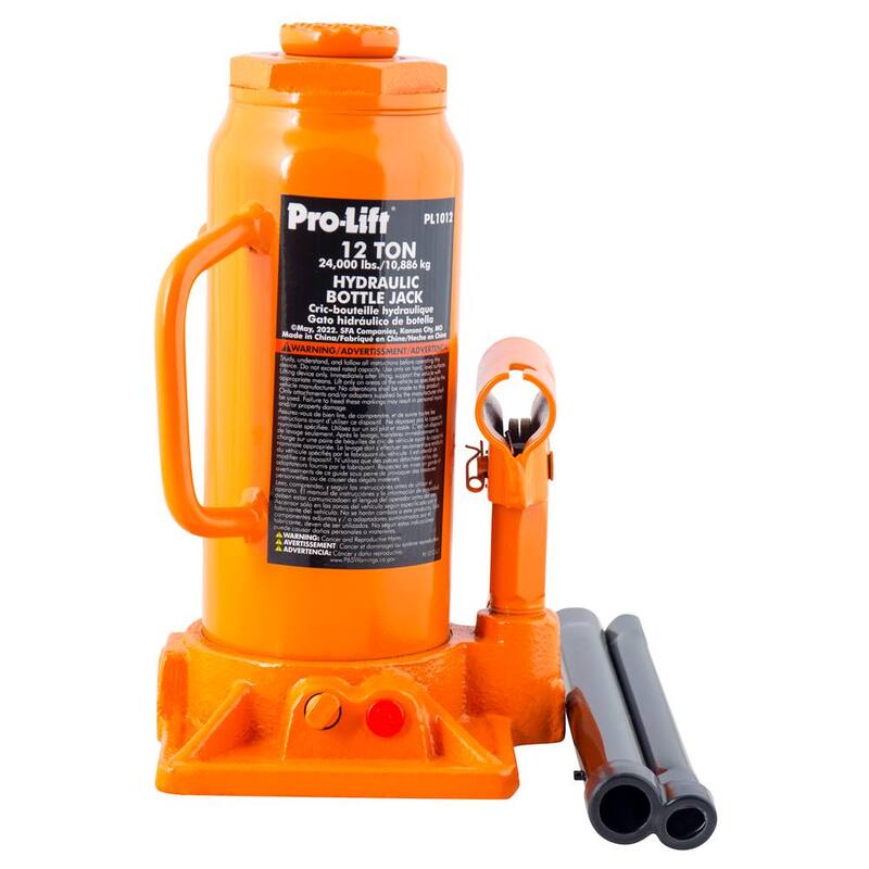 Pro-Lift 12-Ton Hydraulic Bottle Jack with Pump Handle - ‎PL1012