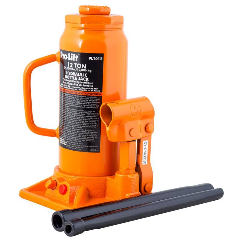 Pro-Lift 12-Ton Hydraulic Bottle Jack with Pump Handle - ‎PL1012