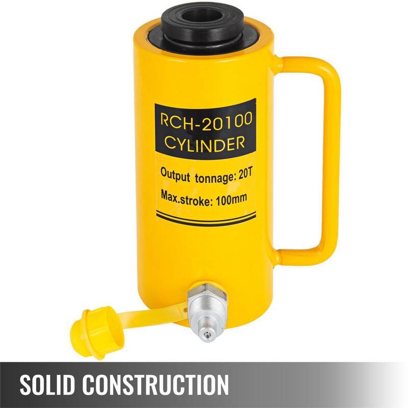 VEVOR 20-Ton Hydraulic Cylinder Jack Hollow Single Acting Hydraulic Jack 4 in. Hydraulic Lifting Cylinders - QJD20T100MMKXYY01V0
