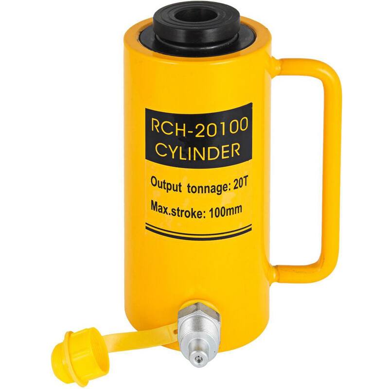 VEVOR 20-Ton Hydraulic Cylinder Jack Hollow Single Acting Hydraulic Jack 4 in. Hydraulic Lifting Cylinders - QJD20T100MMKXYY01V0