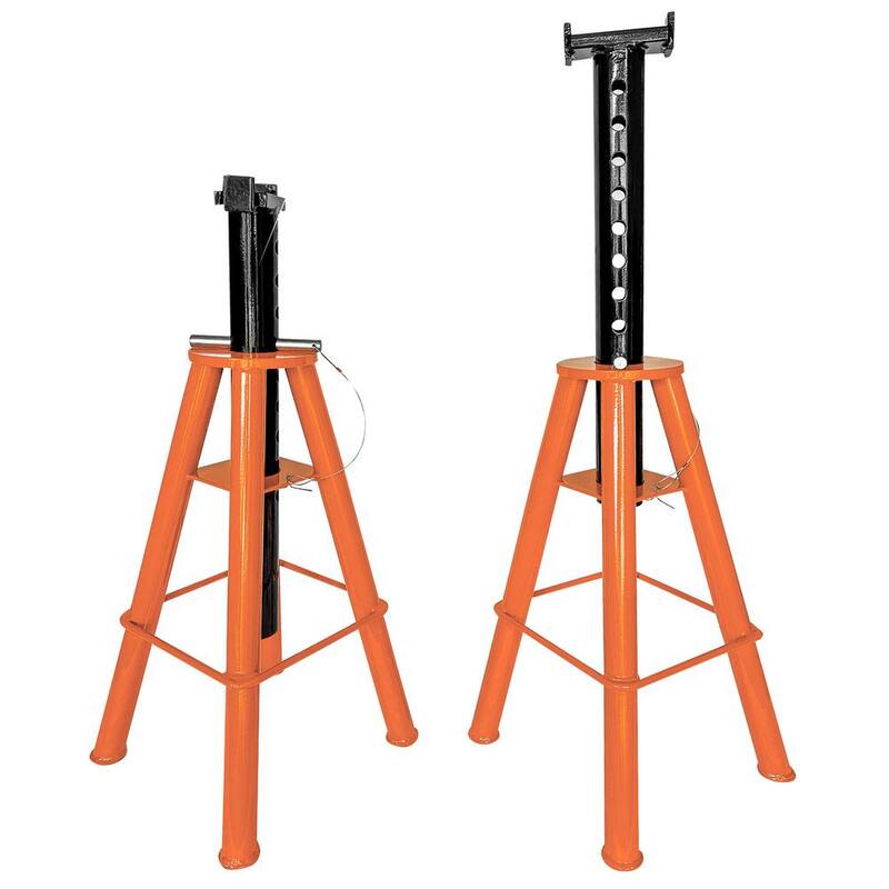 BLACK BULL 10-Ton High Height Pin Type Jack Stand Set, Adjustable Height (2-Pack) - JS10HSET