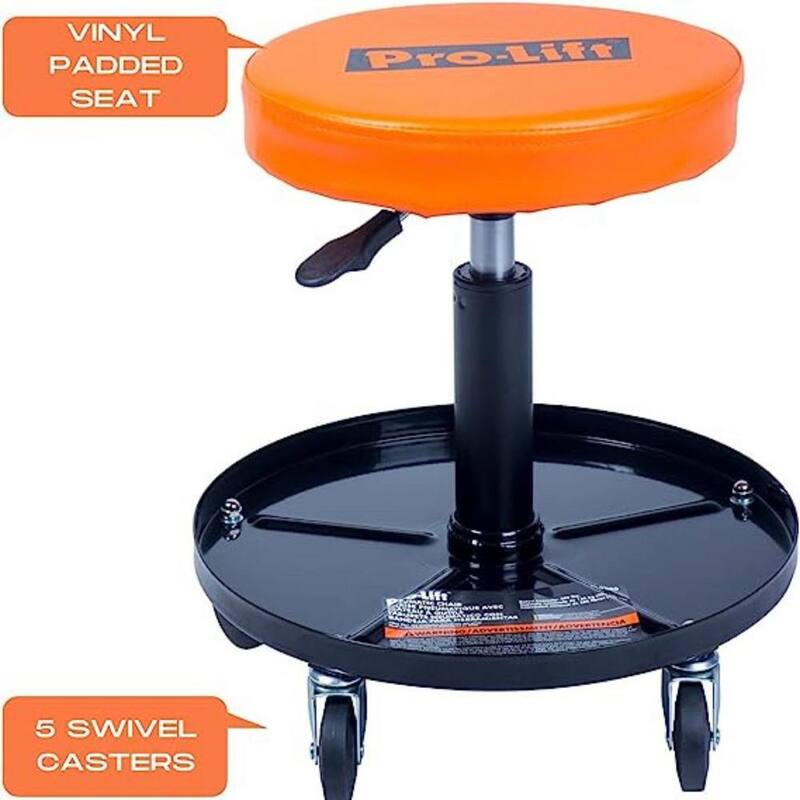 Pro-Lift Pneumatic Chair with 300 lbs Capacity - Black/Orange - PL9300