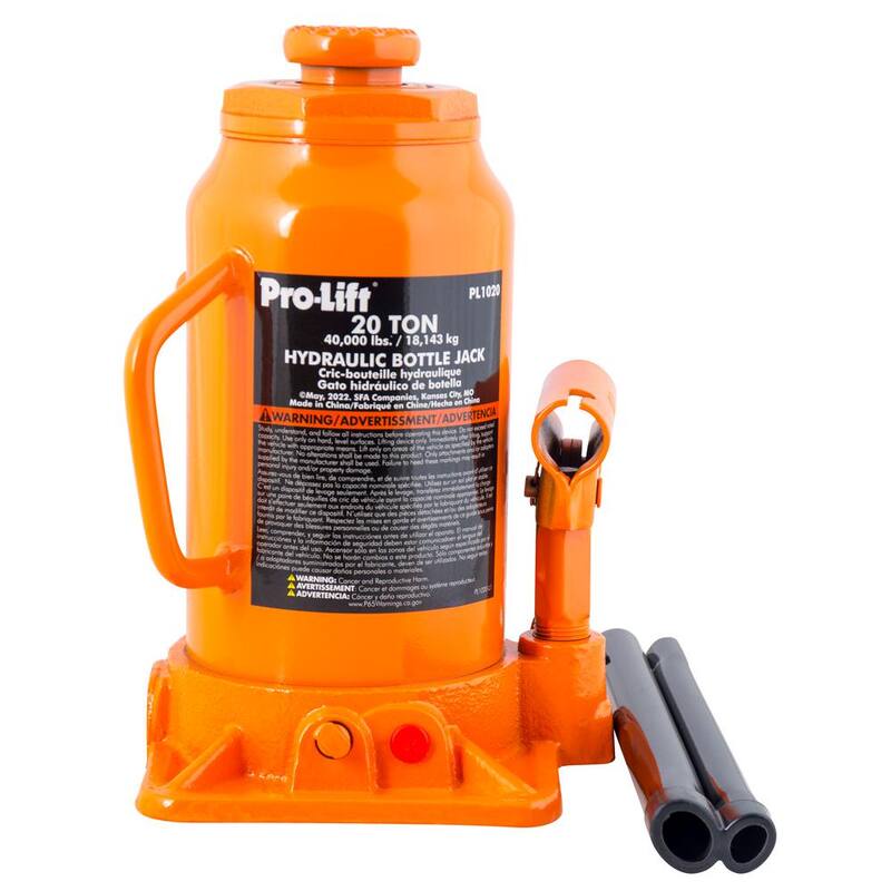 Pro-Lift 20-Ton Hydraulic Bottle Jack with Pump Handle - ‎PL1020