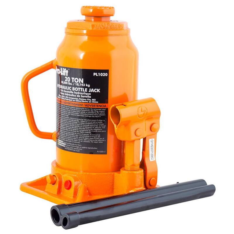 Pro-Lift 20-Ton Hydraulic Bottle Jack with Pump Handle - ‎PL1020