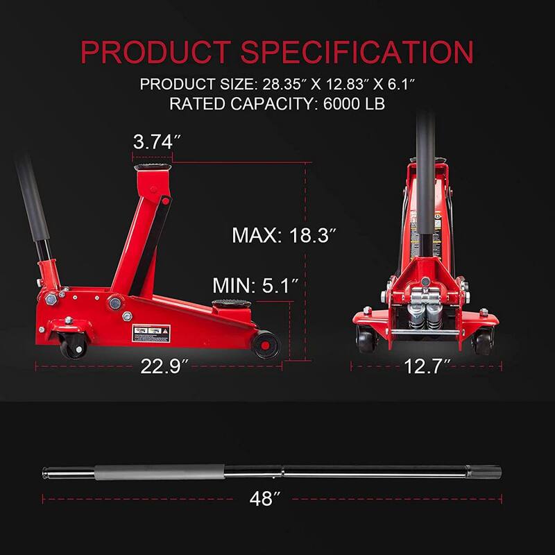 Big Red 3-Ton Floor Jack with Dual Piston Speedy Lift - ATZ830023R