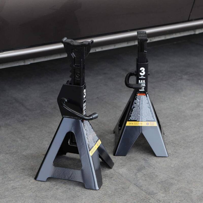 Torin 3-Ton, Capacity Steel Jack Stands in Black (2-Pack) - AT43006B