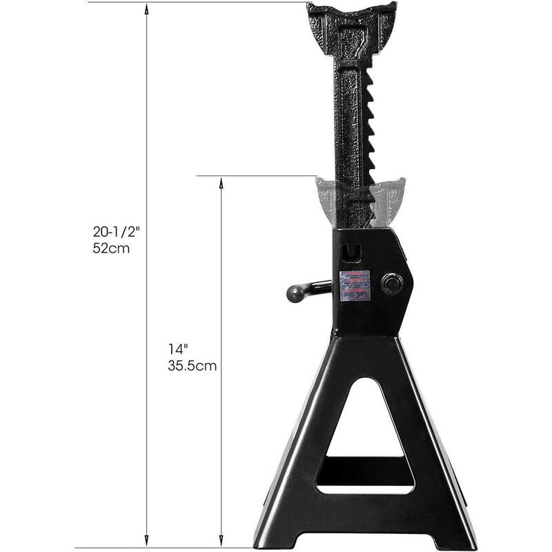 Torin 3-Ton, Capacity Steel Jack Stands in Black (2-Pack) - AT43006B