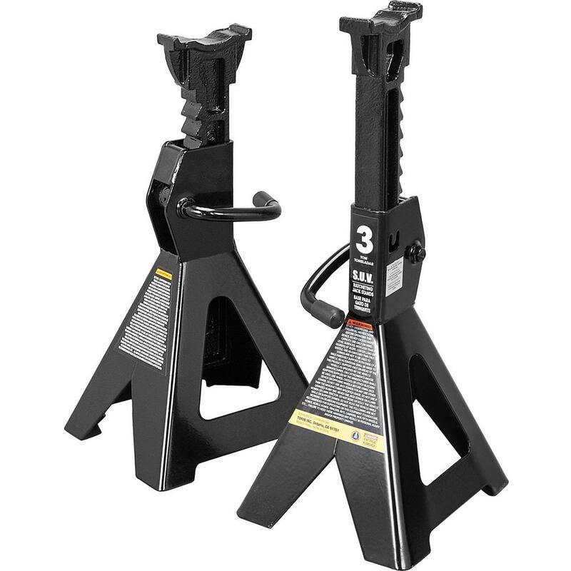 Torin 3-Ton, Capacity Steel Jack Stands in Black (2-Pack) - AT43006B