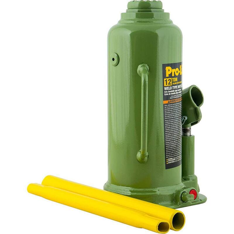 Pro-Lift 12-Ton Capacity Hydraulic Welded Bottle Jack with Side Pump - ‎B-012W