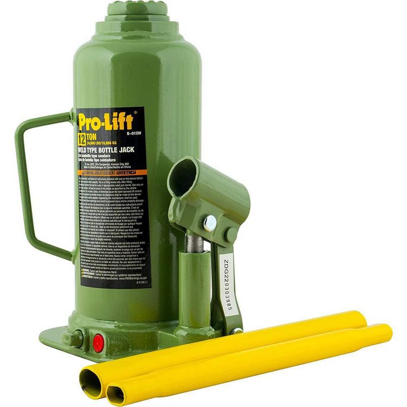 Pro-Lift 12-Ton Capacity Hydraulic Welded Bottle Jack with Side Pump - ‎B-012W