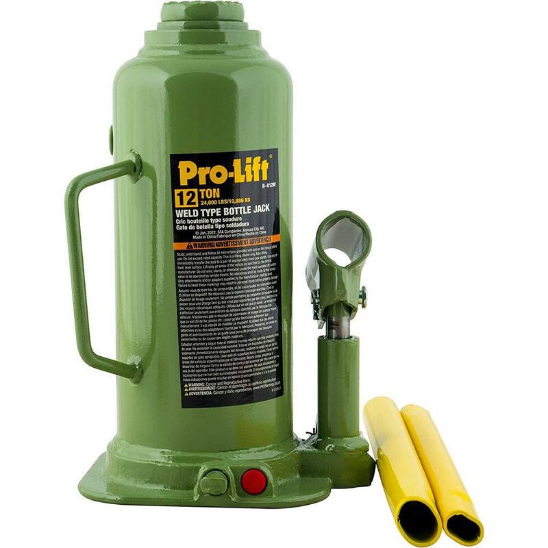 Pro-Lift 12-Ton Capacity Hydraulic Welded Bottle Jack with Side Pump - ‎B-012W