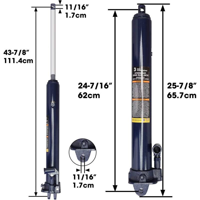 TCE 3-Ton Hydraulic Long Ram Jack, Blue - AT30306U