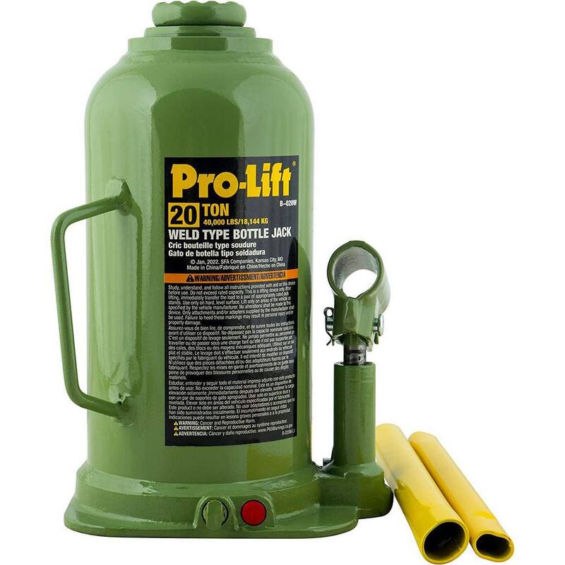 Pro-Lift 20-Ton Capacity Hydraulic Welded Bottle Jack with Side Pump - ‎B-020W