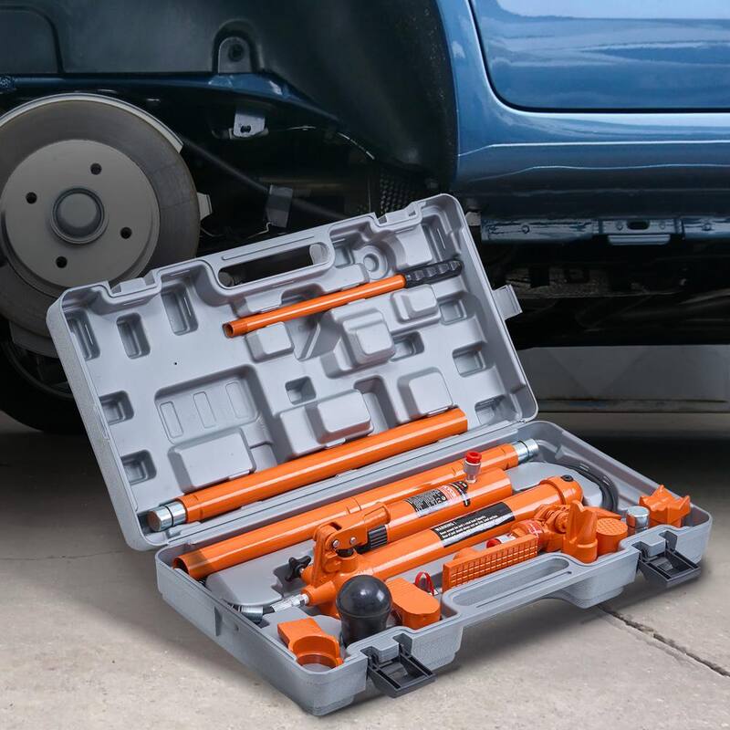 VEVOR 10 Ton Porta Power Kit, Portable Hydraulic Jack with 4.6 ft. Oil Hose, Auto Body Frame Repair Kit with Storage Case - F10TPAPUNBR70YJJIV0