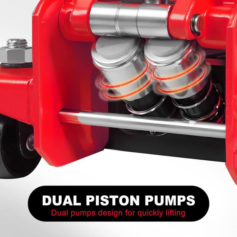 Big Red Hydraulic Floor Jack: Ultra-Lightweight with Dual Pump Quick Lift, Heavy Duty Steel, 3-Ton (6,000 lbs. Capacity) - ATZ830023WR