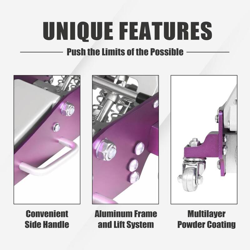 Torin Aluminum and Steel Racing Floor Jack: Quick 6-Pump Lift, 1.5-Ton (3,000 lbs.) Capacity, Pink - AT815016LP