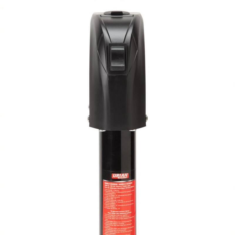 Uriah Products 2.65 ft. 12V Electric Trailer Jack w/Hard Wire Connection, 2000 Pound Capacity - UC200030