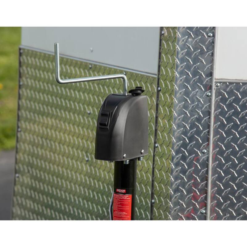 Uriah Products 2.65 ft. 12V Electric Trailer Jack w/Hard Wire Connection, 2000 Pound Capacity - UC200030
