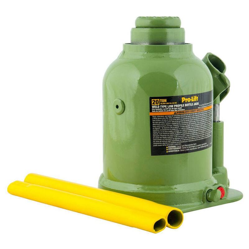 Pro-Lift 20-Ton Welded Bottle Jack with Side Pump 2-Piece Handle - ‎B-S20W