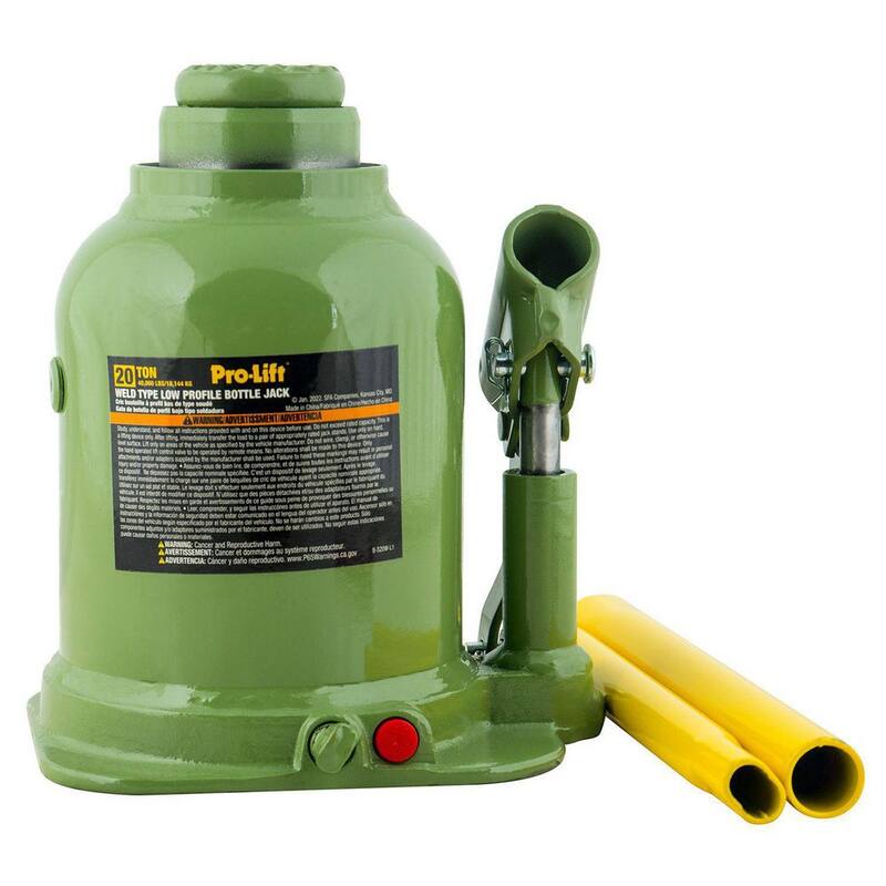 Pro-Lift 20-Ton Welded Bottle Jack with Side Pump 2-Piece Handle - ‎B-S20W