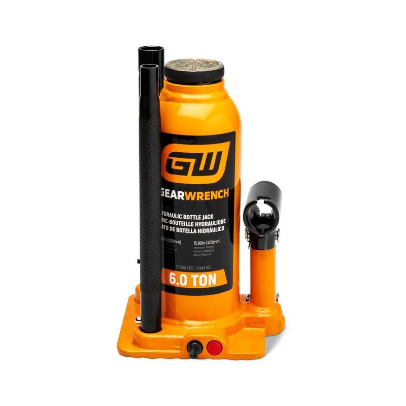 GEARWRENCH 6-Ton Hydraulic Bottle Jack with Handle Storage - GWHBJ6T