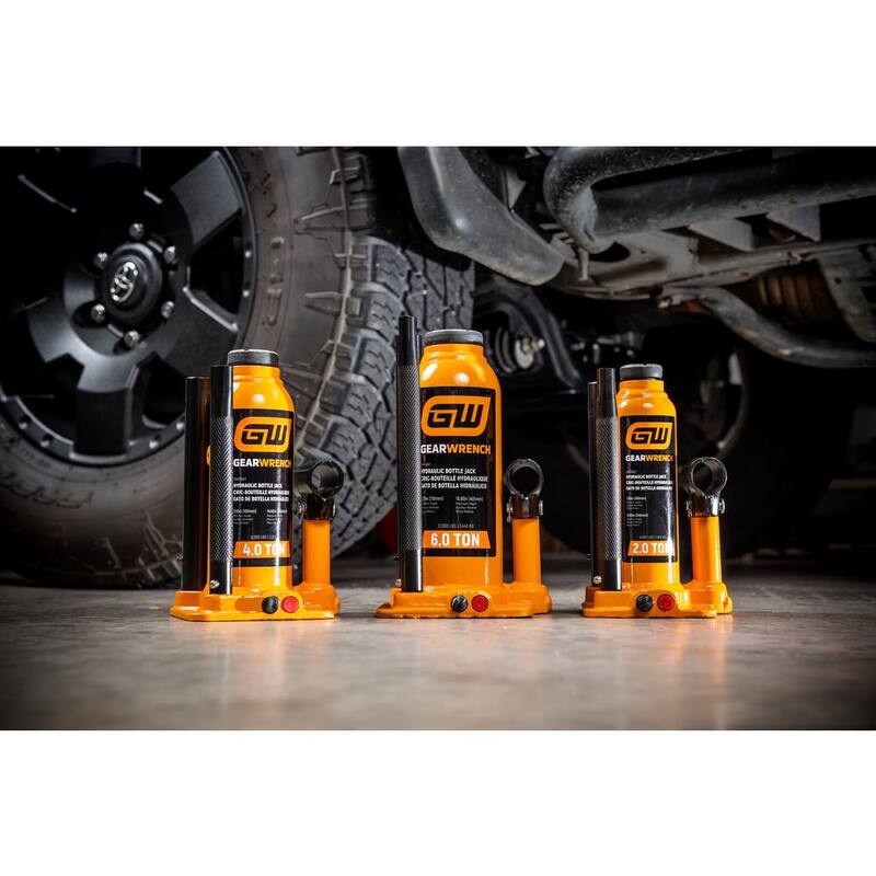 GEARWRENCH 6-Ton Hydraulic Bottle Jack with Handle Storage - GWHBJ6T