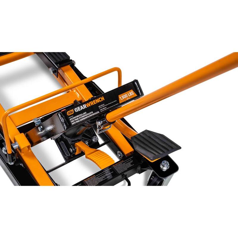 GEARWRENCH 1500 lbs. ATV/Motorcycle Floor Jack with Foot Pedal Lift - GWMJ15LB