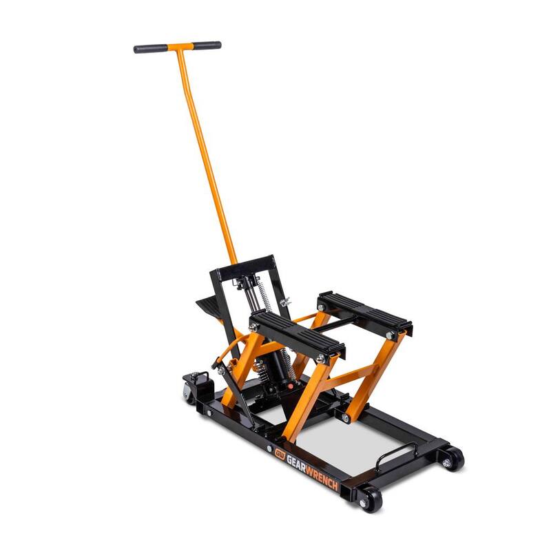 GEARWRENCH 1500 lbs. ATV/Motorcycle Floor Jack with Foot Pedal Lift - GWMJ15LB