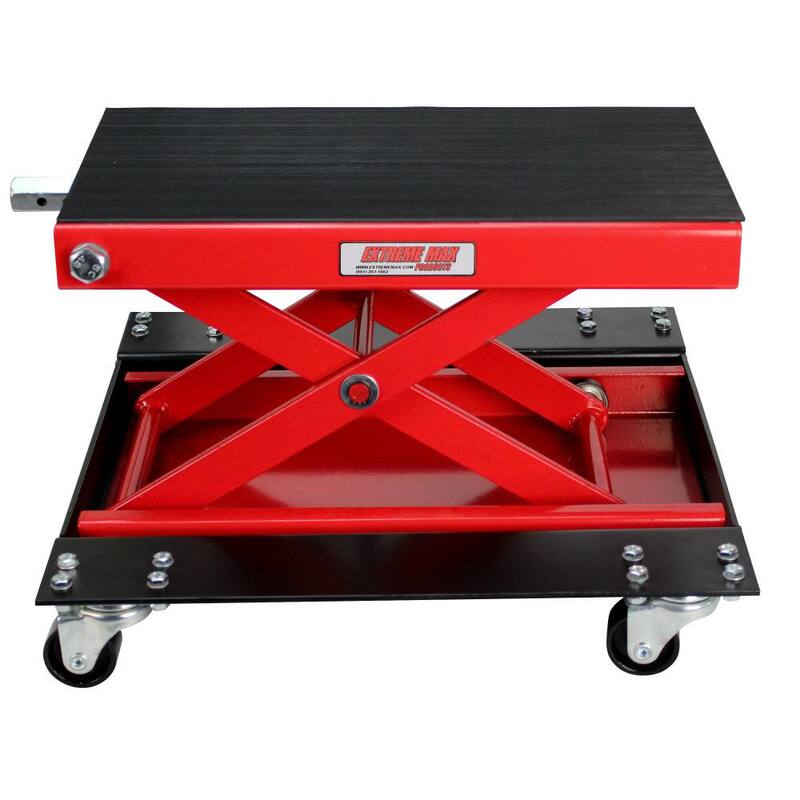 Extreme Max Wide Motorcycle Scissor Jack with Dolly - 5001.5059