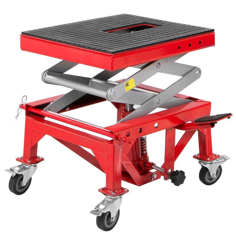 Stark 300 lbs. Mini Lift Hoist Motorcycle ATV Bike Hydraulic Scissor Jack with Wheels - 96061