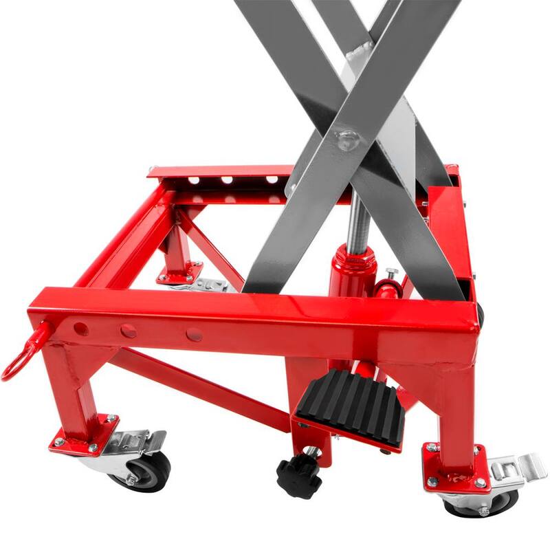 Stark 300 lbs. Mini Lift Hoist Motorcycle ATV Bike Hydraulic Scissor Jack with Wheels - 96061