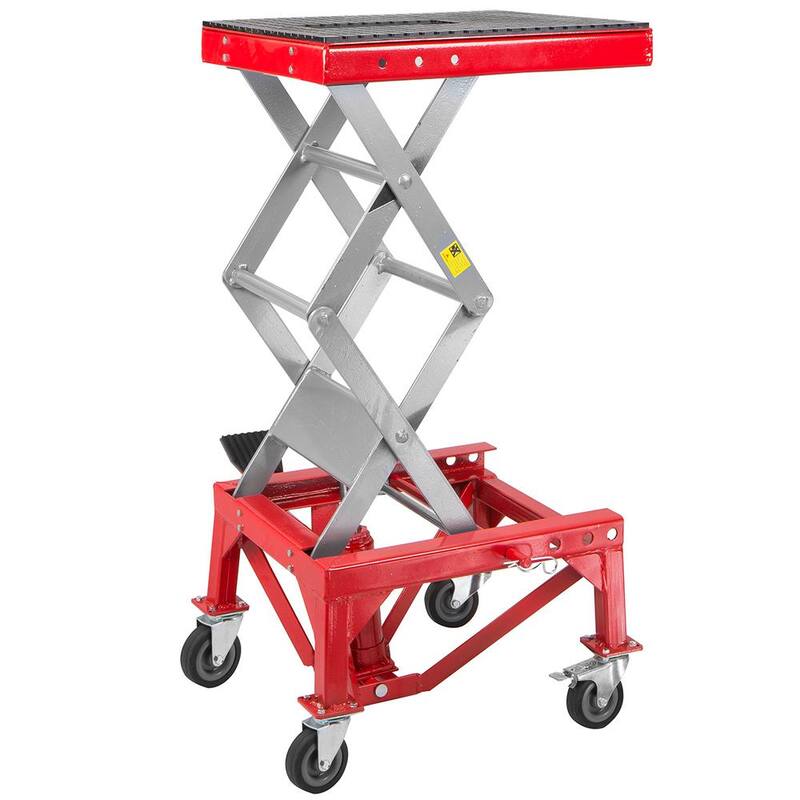 Stark 300 lbs. Mini Lift Hoist Motorcycle ATV Bike Hydraulic Scissor Jack with Wheels - 96061