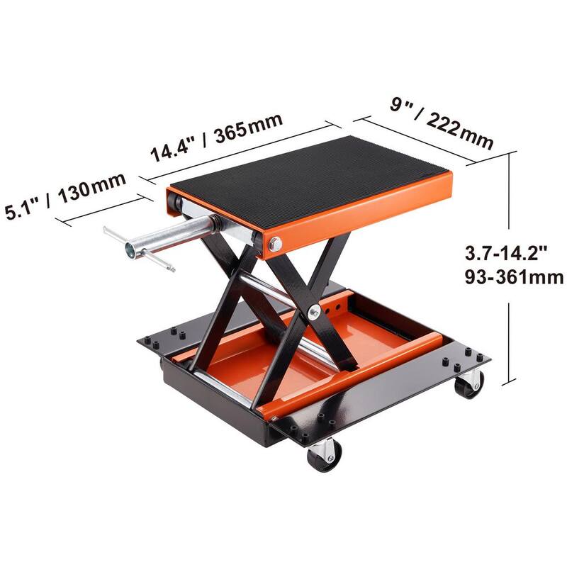 VEVOR Motorcycle Lift, 500 kg Motorcycle Center Scissor Lift Jack, Steel Motorcycle Jack Hoist Stand, Cruiser Bikes - MTCSJJCSB1100PWQ4V0-0729