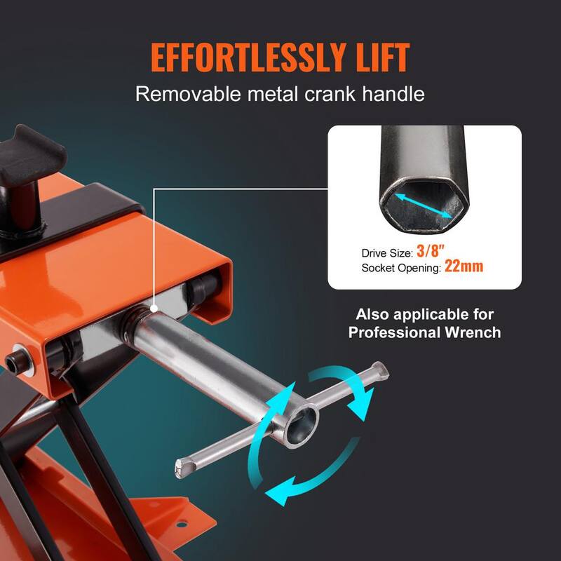 VEVOR Motorcycle Lift, 500 kg Motorcycle Center Scissor Lift Jack, Steel Motorcycle Jack Hoist Stand, Cruiser Bikes - MTCSJJCSB1100PWQ4V0-0729
