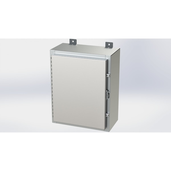 Saginaw Control & Engineering 316 Stainless Steel Electrical Enclosures, 20 in H, 8 in D, 16 in W, NEMA 4X, Hinged - SCE-20H1608SS6LP