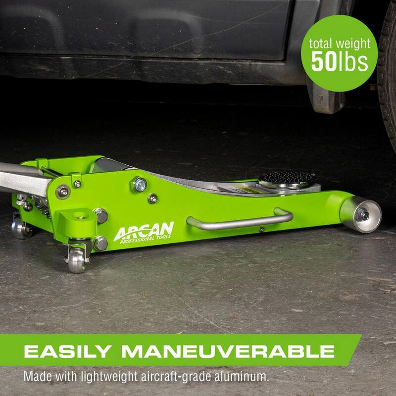 Arcan 2-Ton Lightweight Aluminum Floor and Car Jack with Quick Rise - A20017