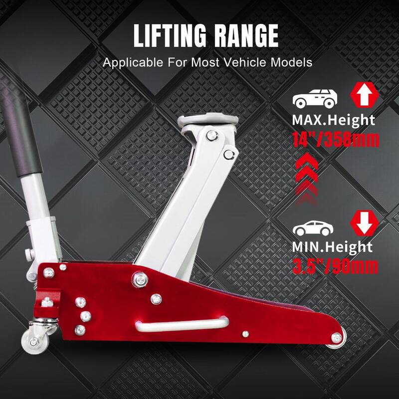 Big Red 1.5-Ton Low-Profile Aluminum and Steel Floor Jack with Dual Piston Speedy Lift - AT815016LR