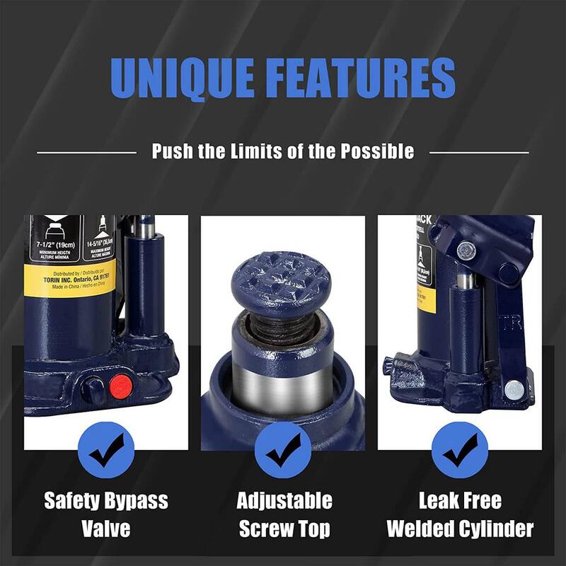 TCE 12-Ton Hydraulic Welded Bottle Jack, Blue - AT91203BU