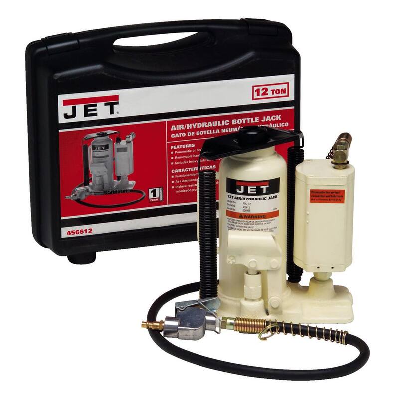 Jet AHJ-12, 12 Ton Air/Hydraulic Bottle Jack - 456612