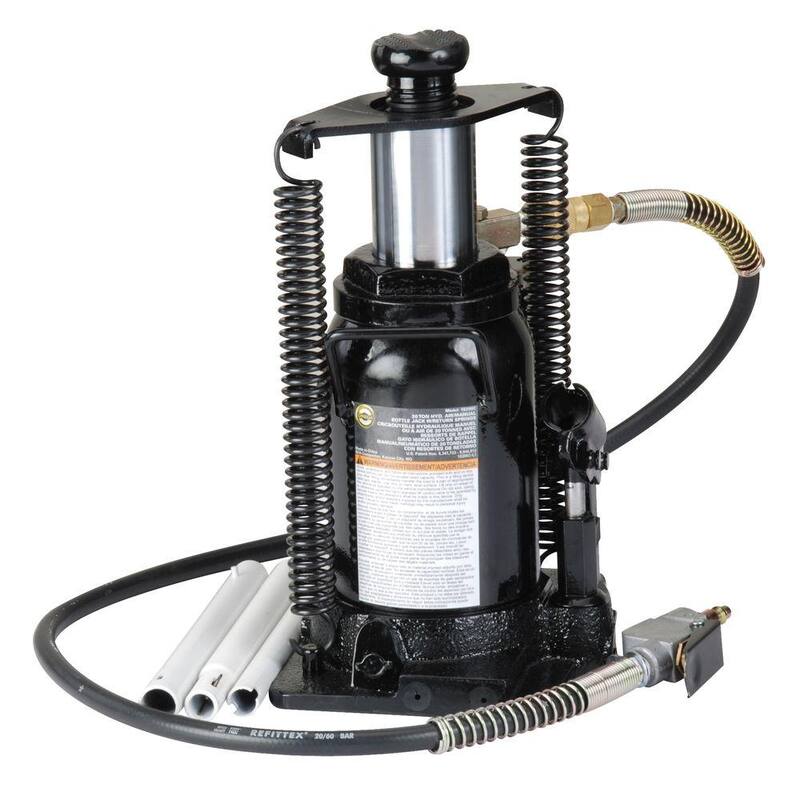 Omega 20-Ton Hydraulic Air/Manual Bottle Jack with Return Springs - 18206C