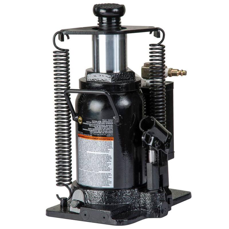 Omega 20-Ton Hydraulic Air/Manual Bottle Jack with Return Springs - 18206C