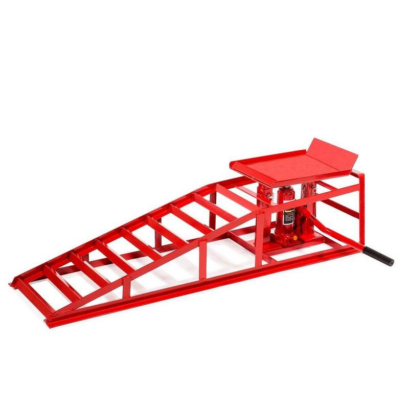 STARK USA 5-Ton Low Profile Adjustable Hydraulic Lift Auto Service Steel Ramps (2-Piece) - 50525-H1