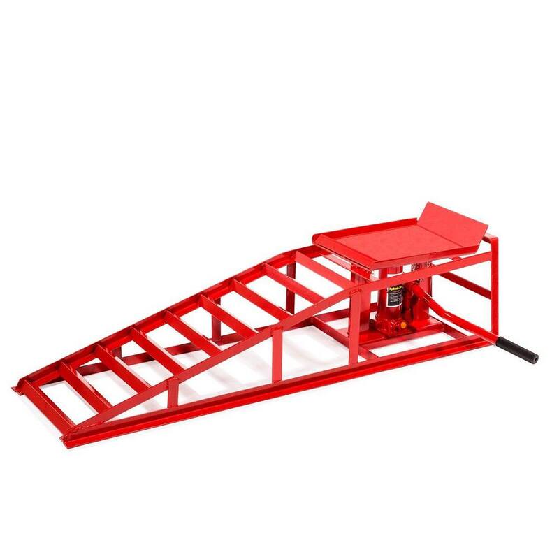 STARK USA 5-Ton Low Profile Adjustable Hydraulic Lift Auto Service Steel Ramps (2-Piece) - 50525-H1